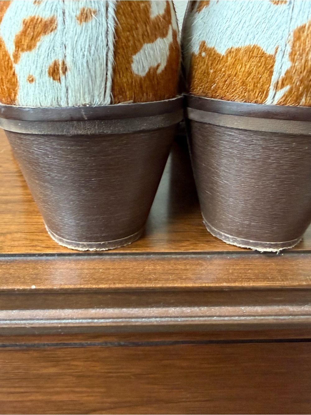Myra Bag Brown & White Cowhide Pointed Ankle Booties - Picture 8 of 11